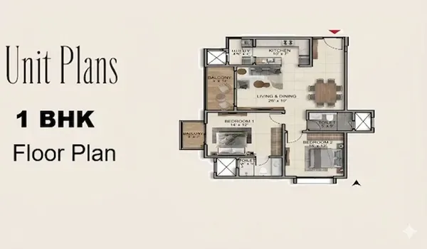 Featured Image of Sattva Vasuvi 1 BHK Floor Plan