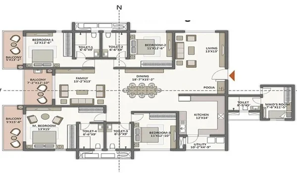 Featured Image of Sattva Vasuvi 4 BHK Apartment Floor Plan